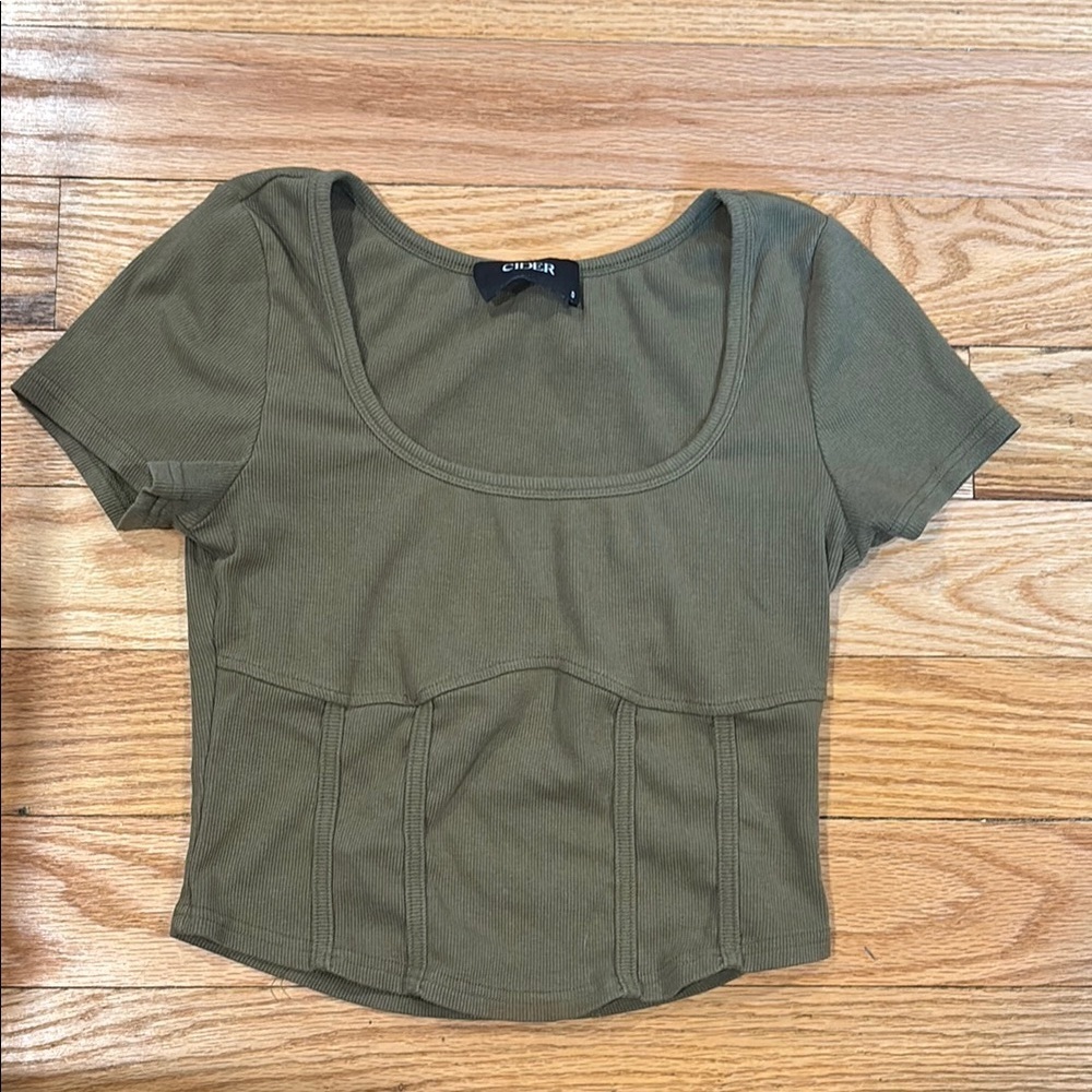 cider green corset top